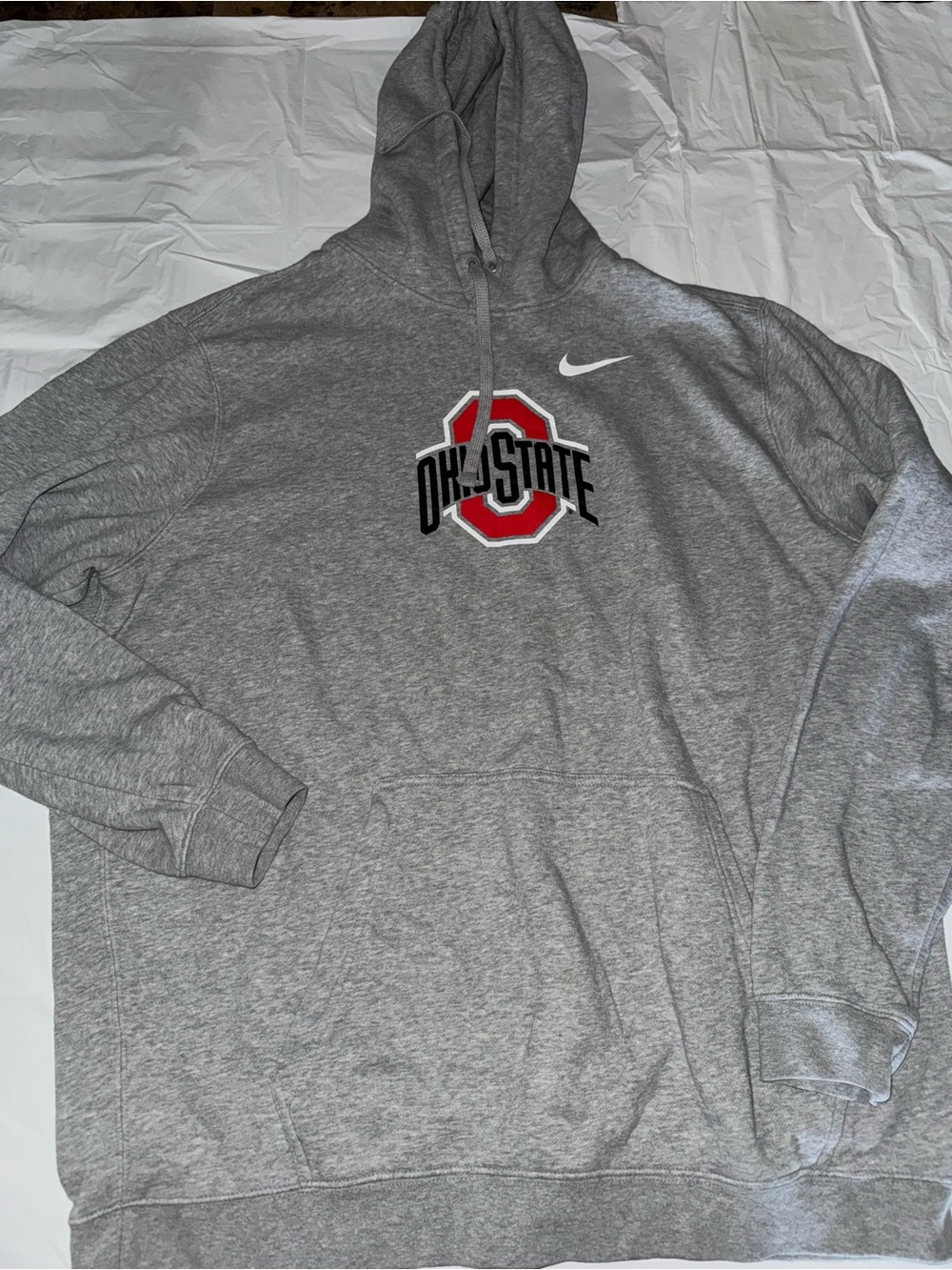 Nike Men's XXL Ohio State Gray Fleece Lined Pullover Hoodie Sweatshirt EUC